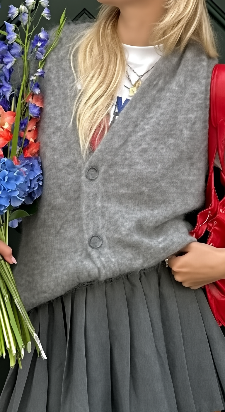 Casual Minimalist Button-Up Knit Vest – Chic Layering Piece